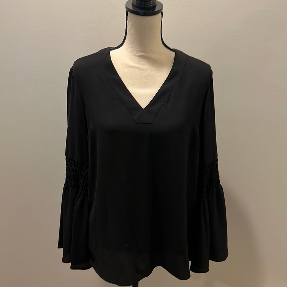 Michael by Michael Kors black bell sleeve blouse in size medium